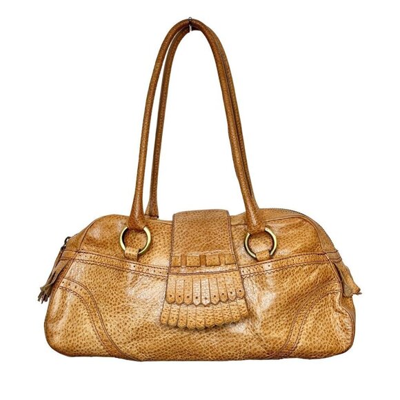 Vintage Via Spiga brown tan purse Medium size shoulder bag 90's retro - Picture 1 of 10